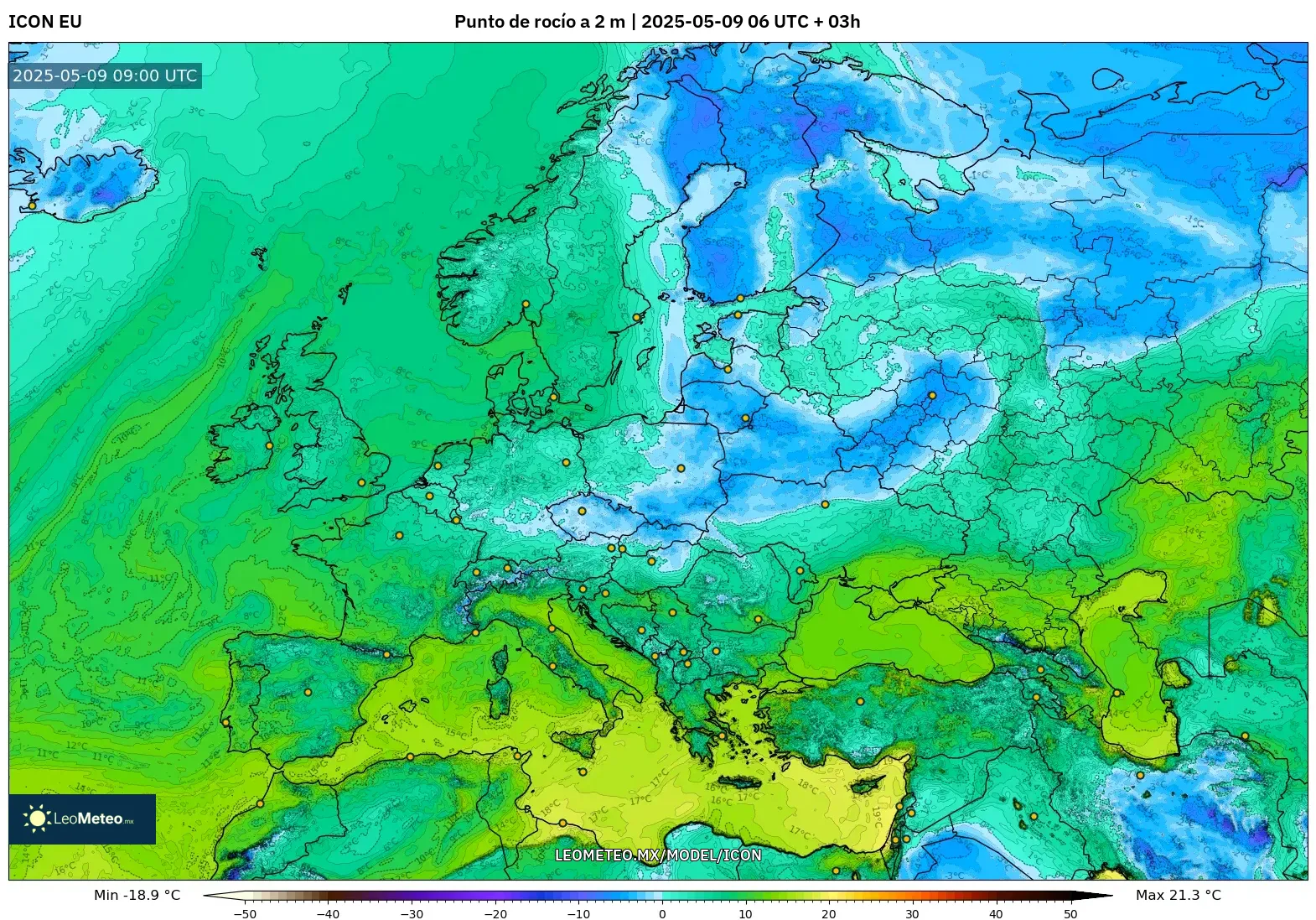 ICON - Europa, Punto de rocío a 2 m