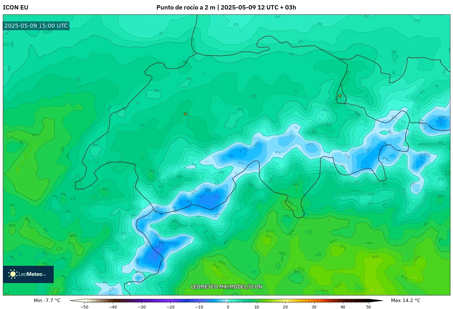 ICON - Suiza, Punto de rocío a 2 m ICON - Suiza, Punto de rocío a 2 m