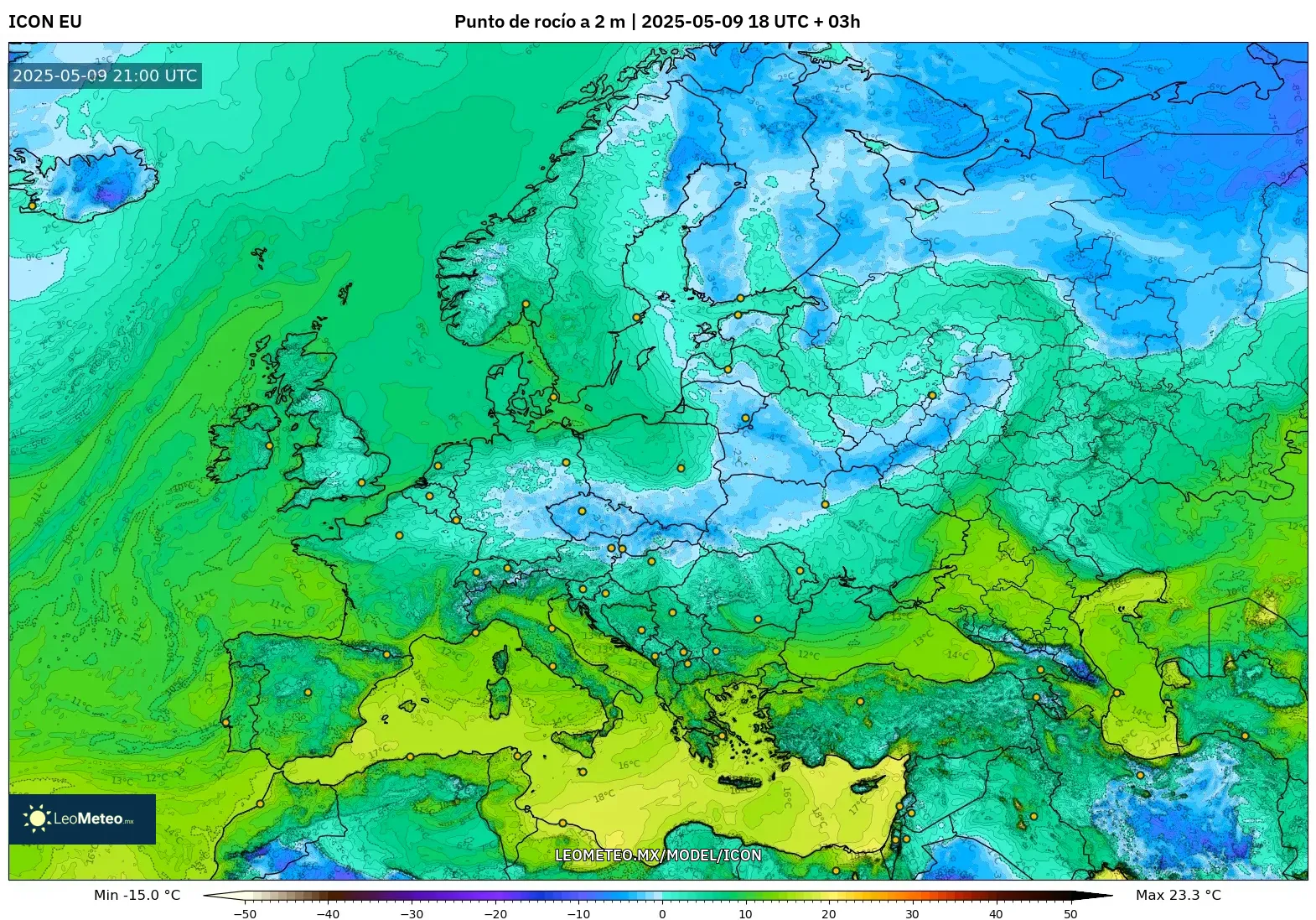 ICON - Europa, Punto de rocío a 2 m