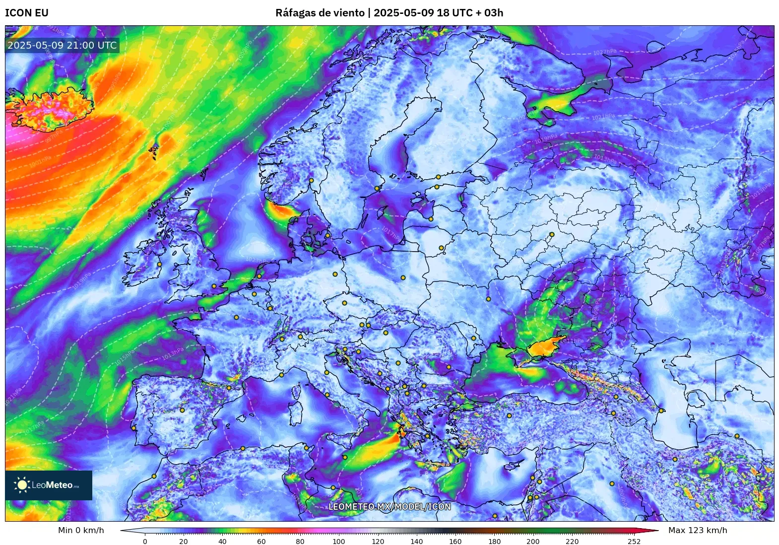 ICON - Europa, Ráfagas de viento