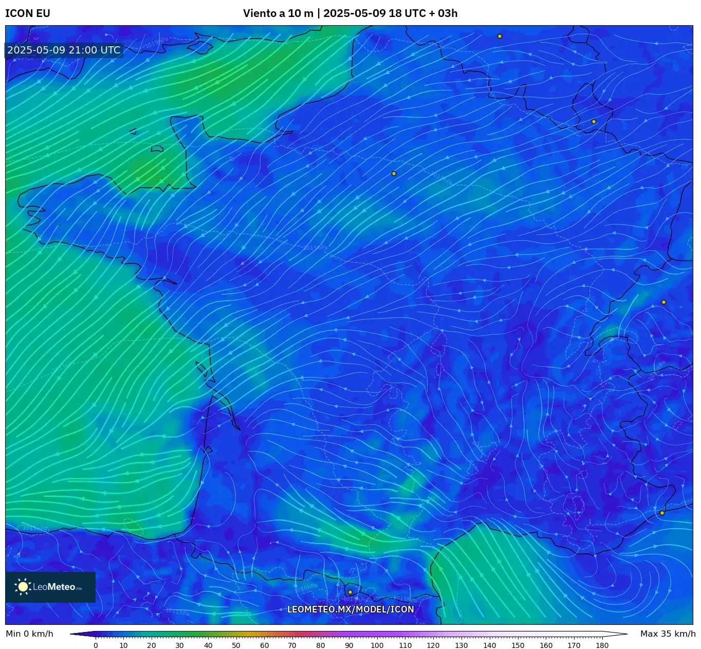ICON - Francia, Viento a 10 m ICON - Francia, Viento a 10 m