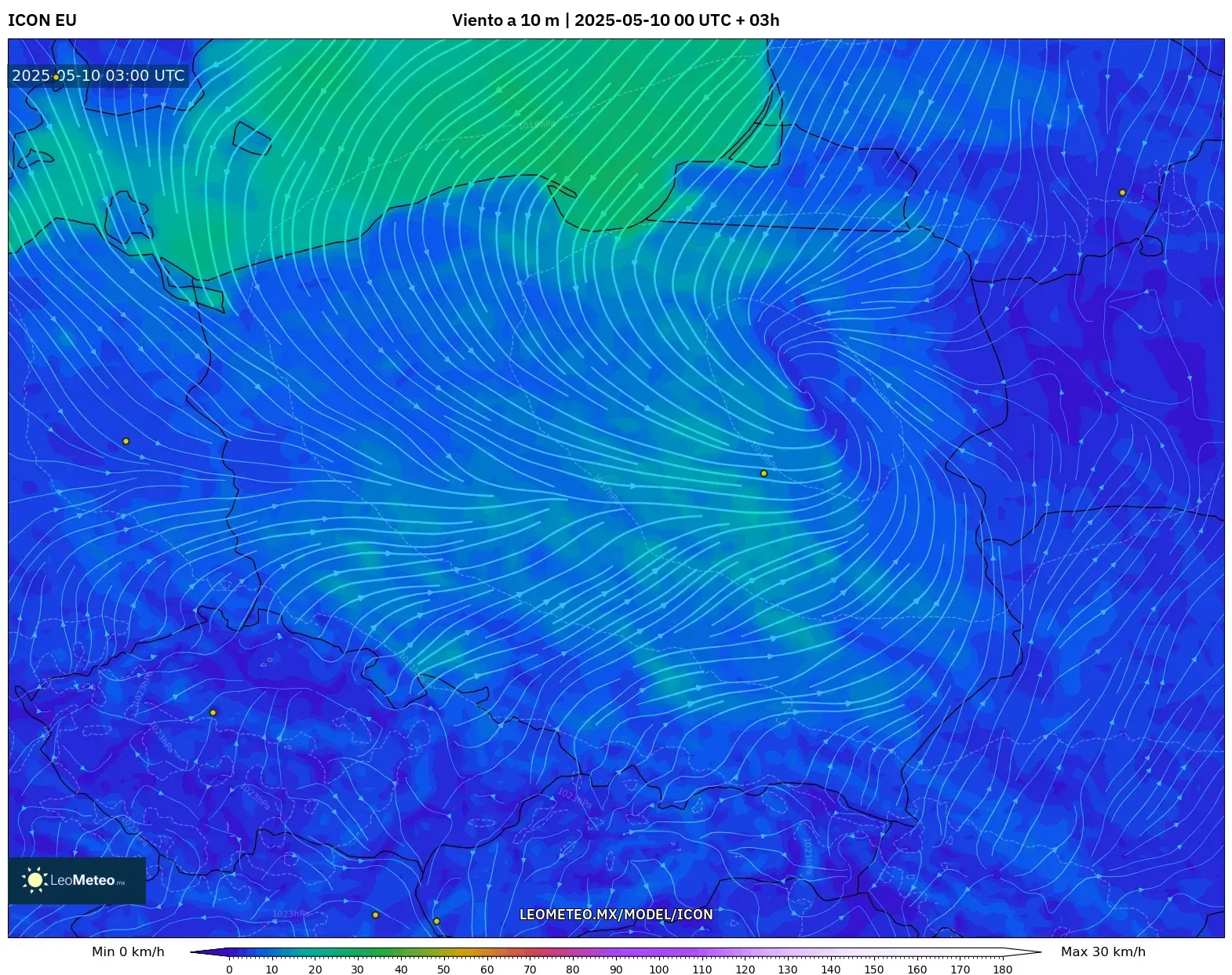 ICON - Polonia, Viento a 10 m ICON - Polonia, Viento a 10 m