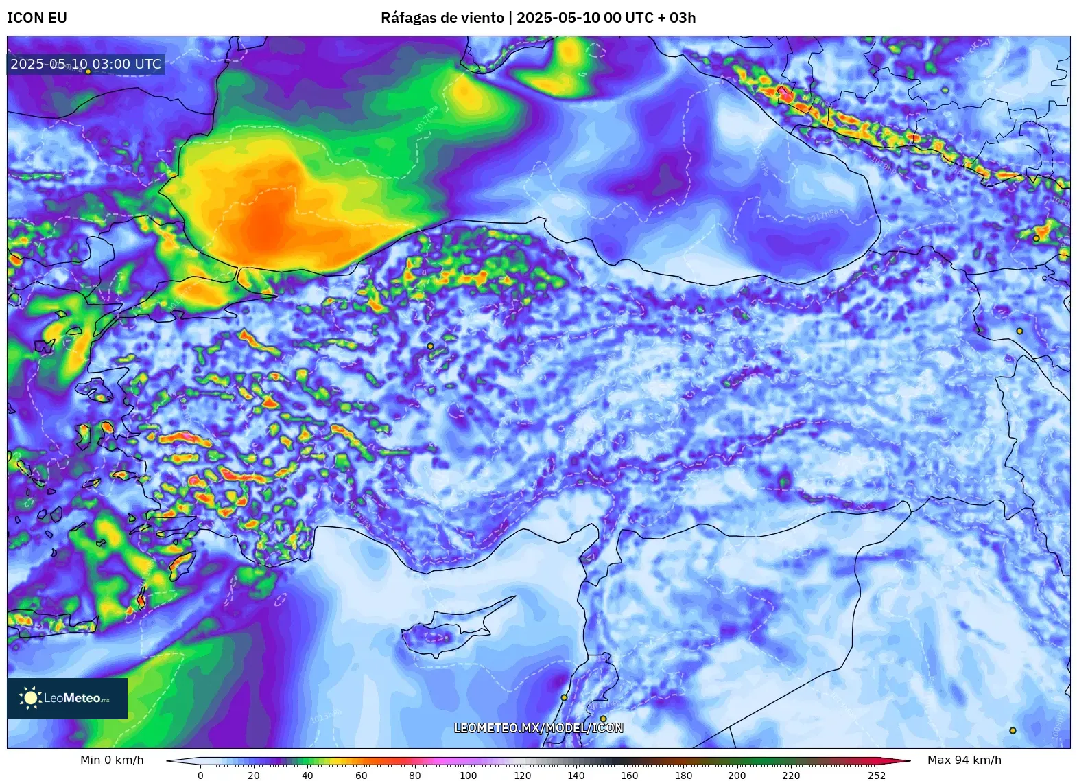 ICON - Turquía, Ráfagas de viento ICON - Turquía, Ráfagas de viento