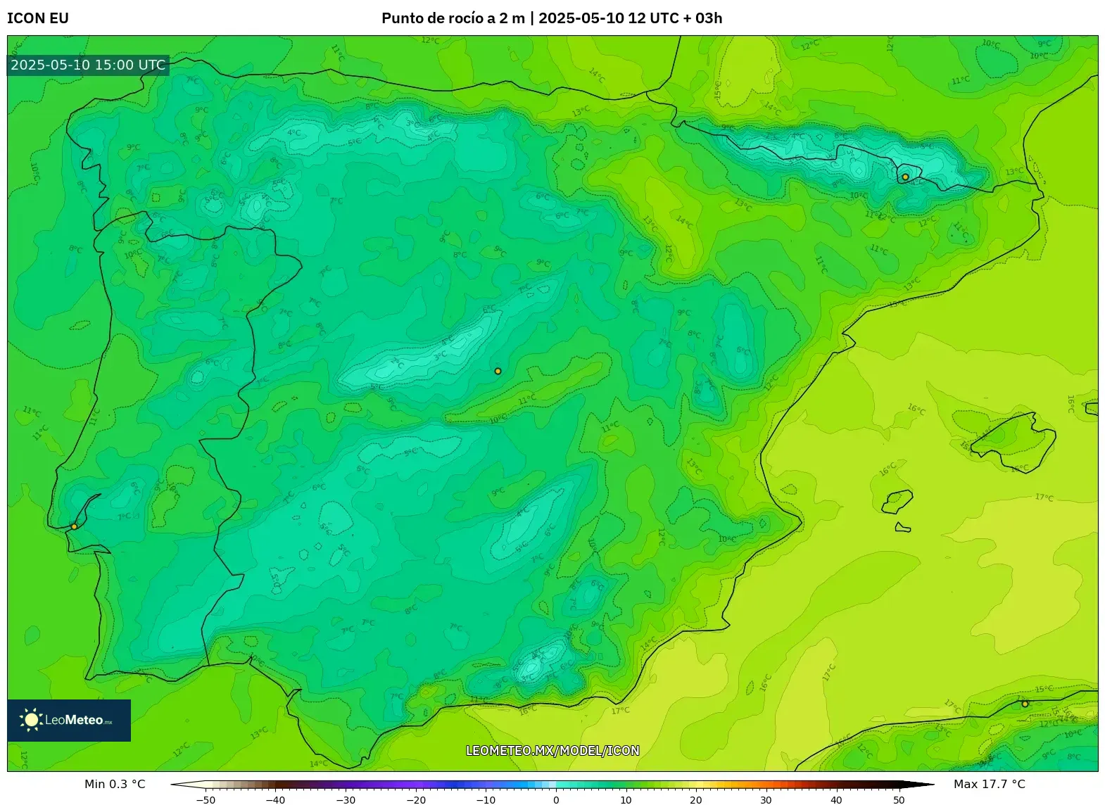 ICON - España, Punto de rocío a 2 m ICON - España, Punto de rocío a 2 m
