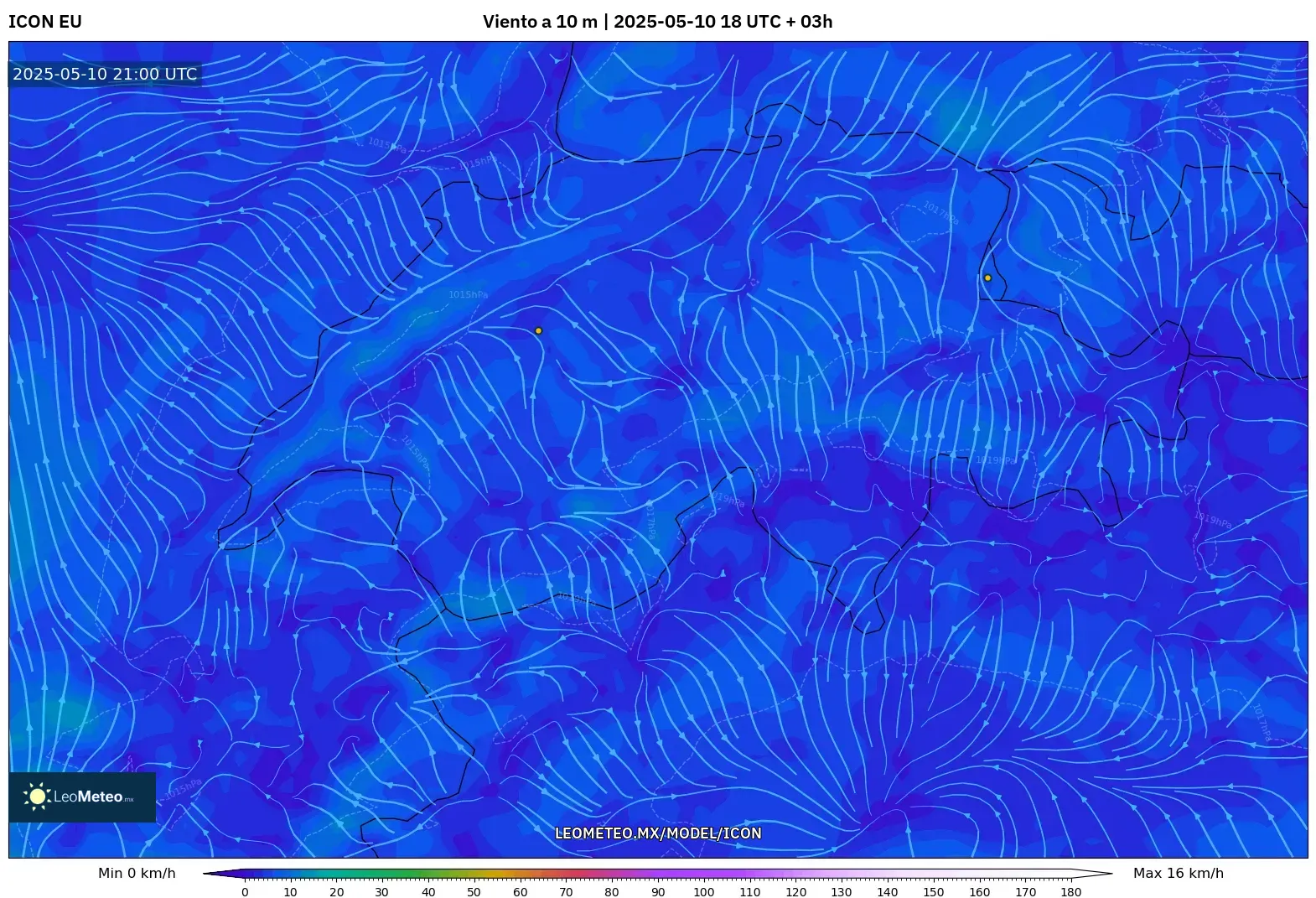 ICON - Suiza, Viento a 10 m ICON - Suiza, Viento a 10 m