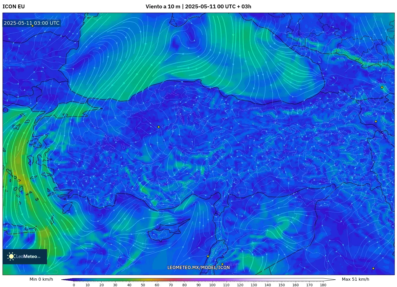 ICON - Turquía, Viento a 10 m ICON - Turquía, Viento a 10 m
