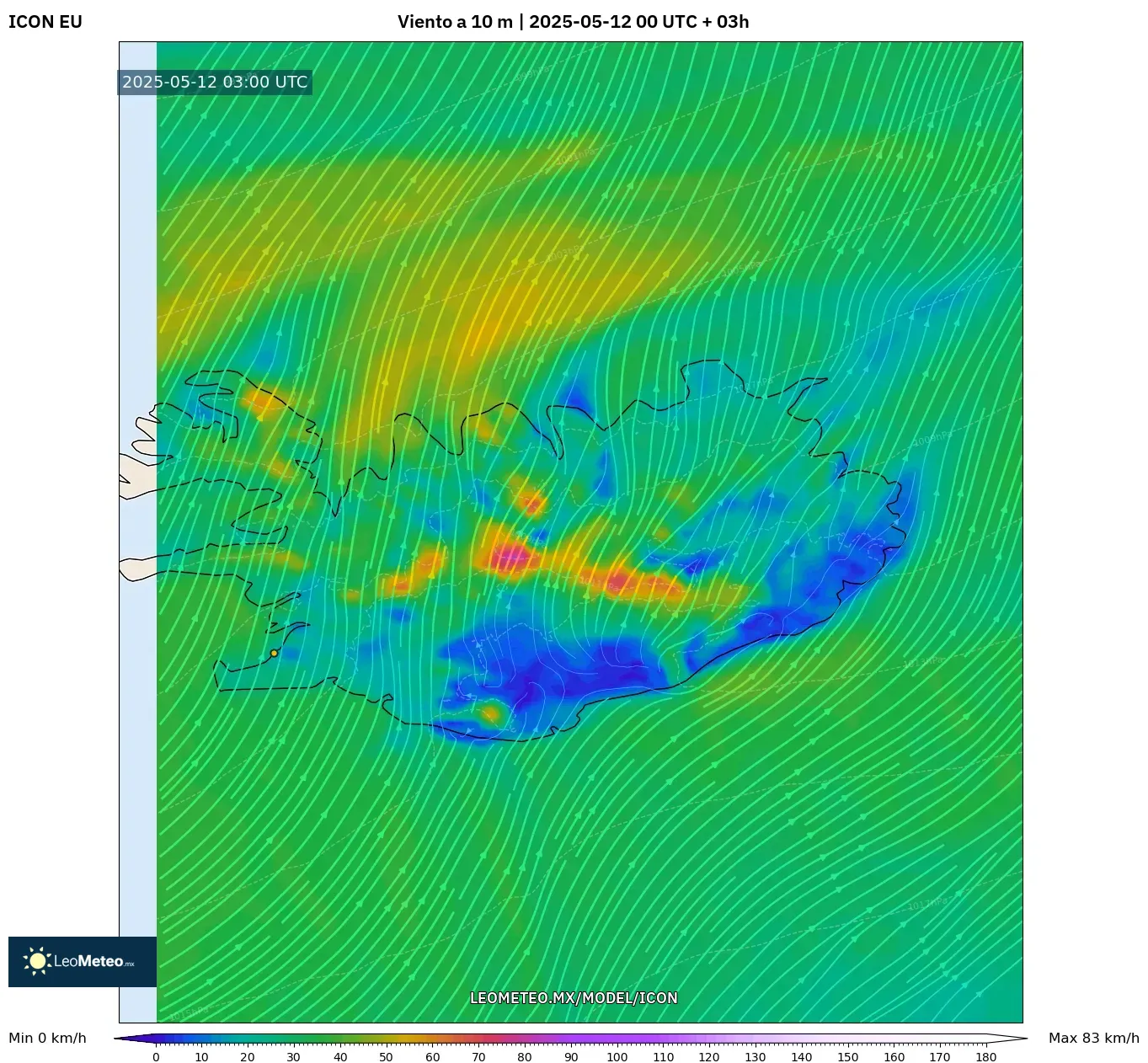 ICON - Islandia, Viento a 10 m ICON - Islandia, Viento a 10 m