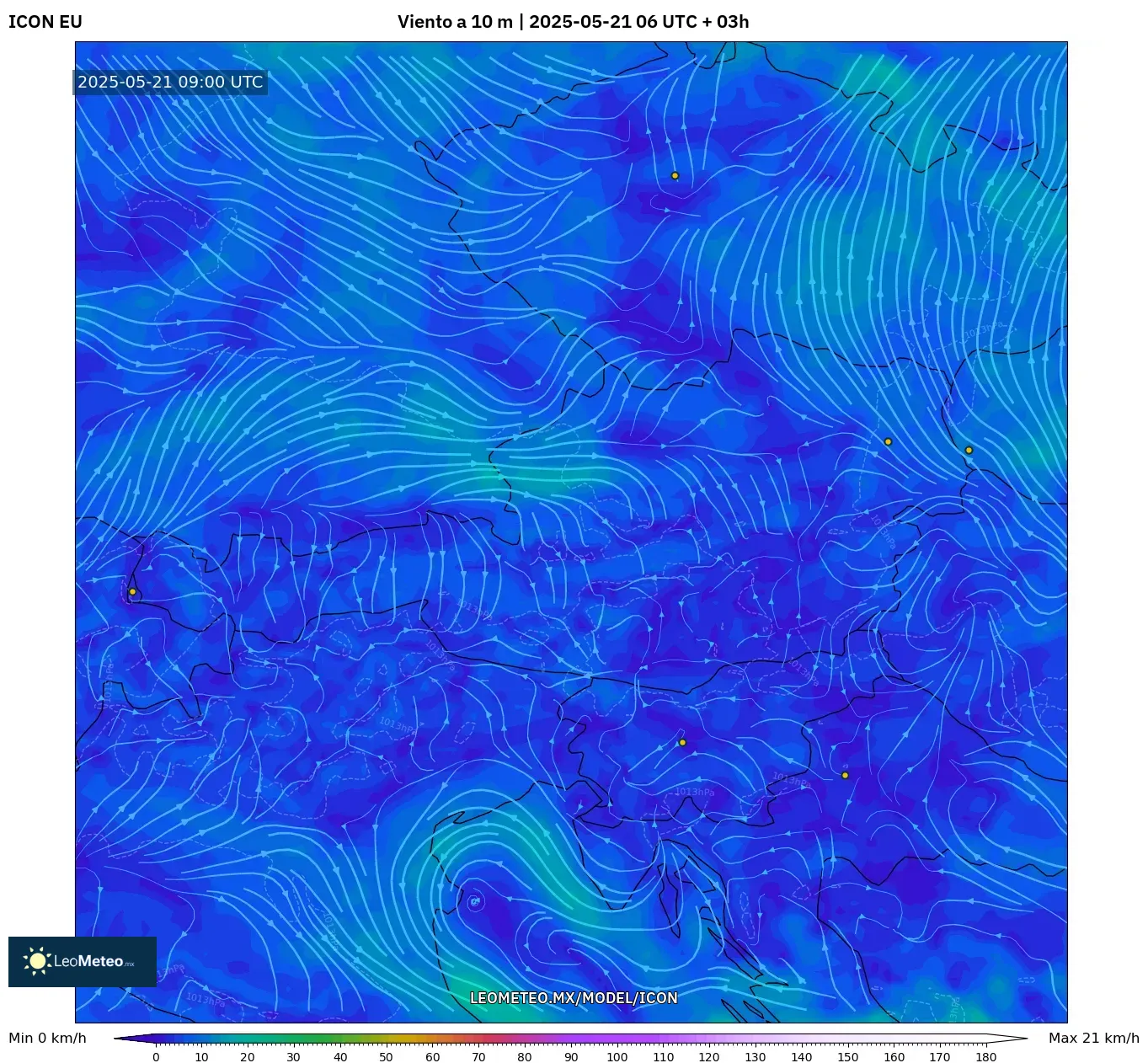 ICON model - Austria, Viento a 10 m ICON model - Austria, Viento a 10 m