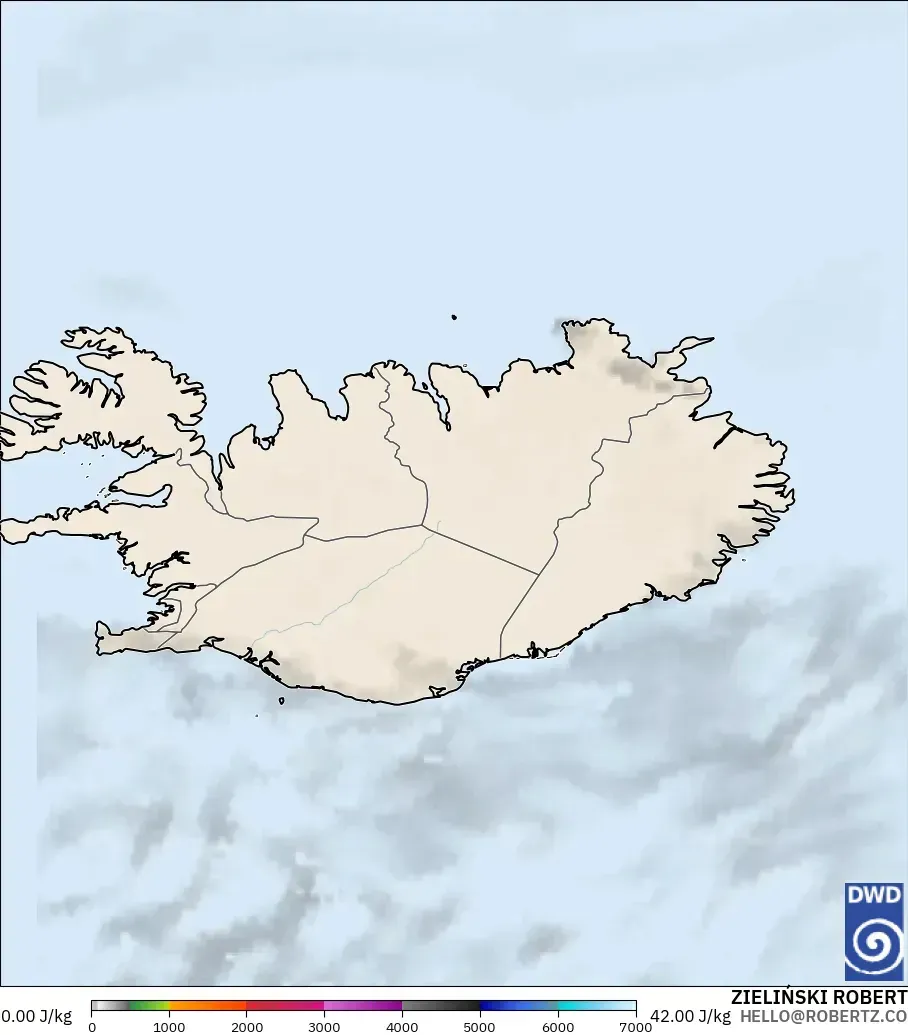 ICON modelo - Islandia, CAPE