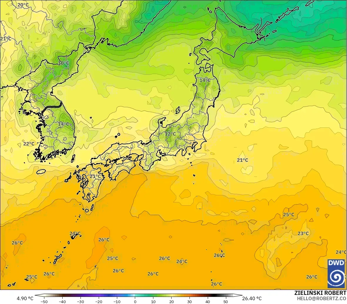 ICON modelo - Japón, Punto de rocío a 2 m