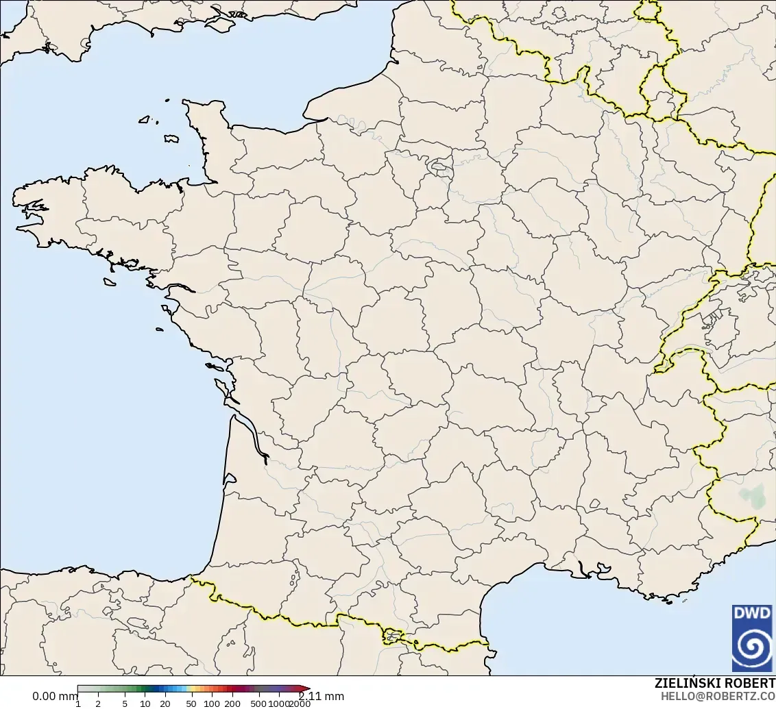ICON modelo - Francia, Acumulación de precipitación