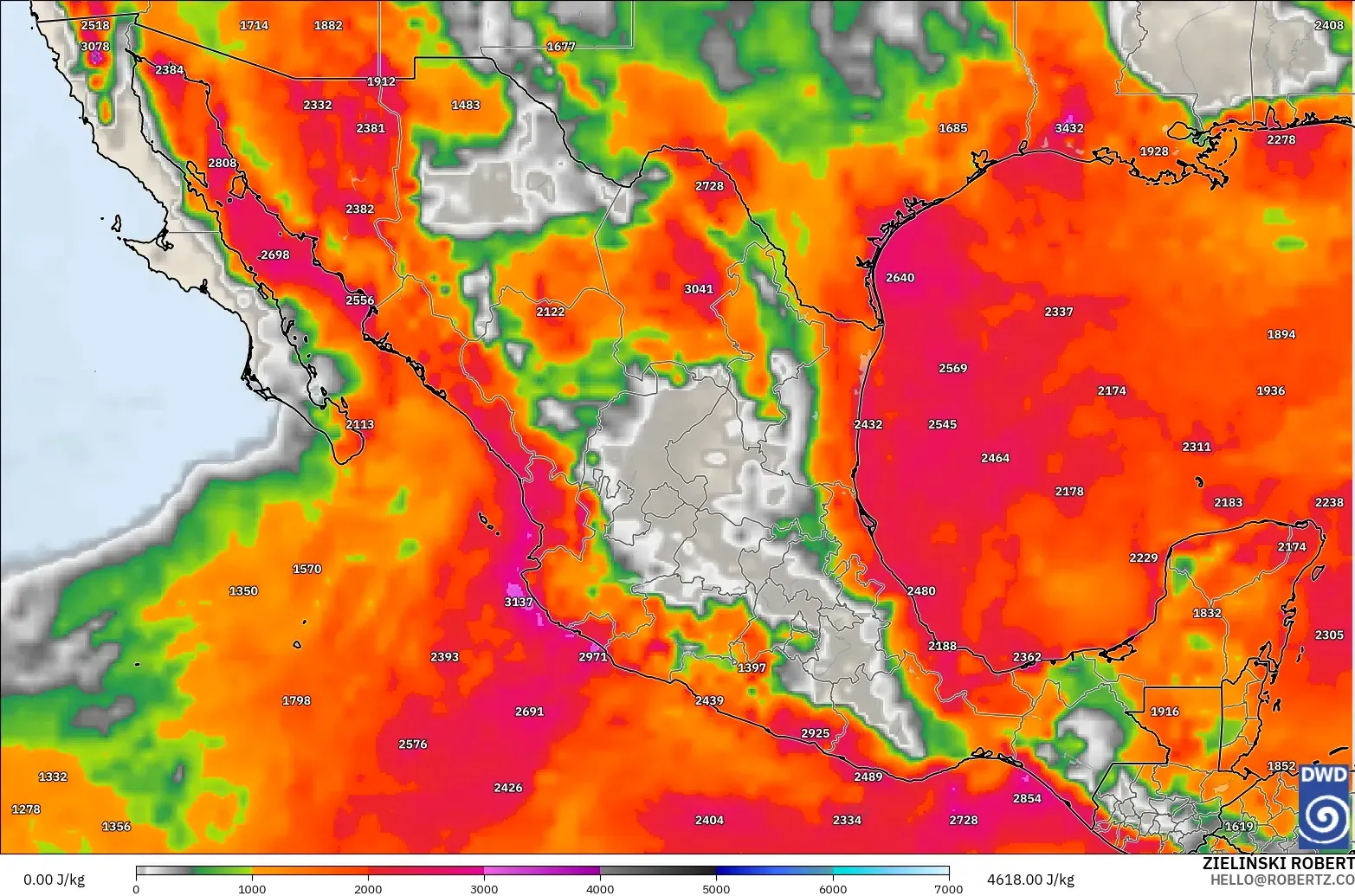 ICON modelo - México, CAPE