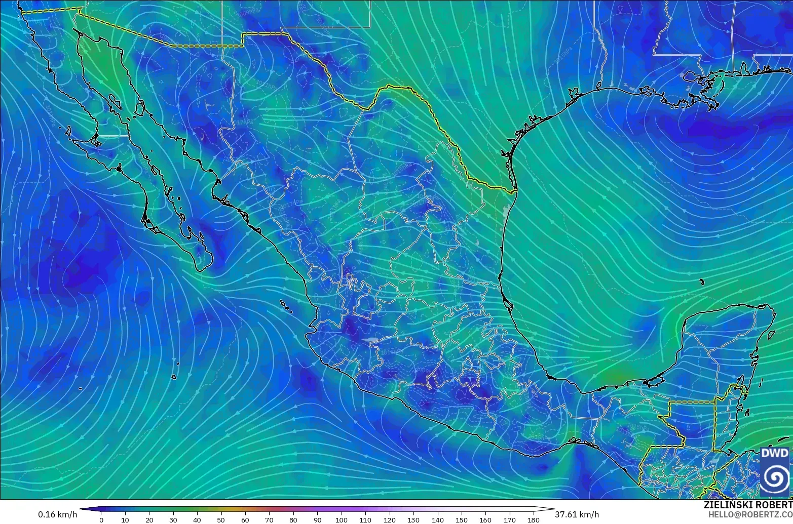 ICON modelo - México, Viento a 10 m
