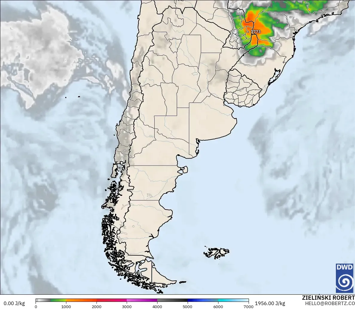 ICON modelo - Argentina, CAPE