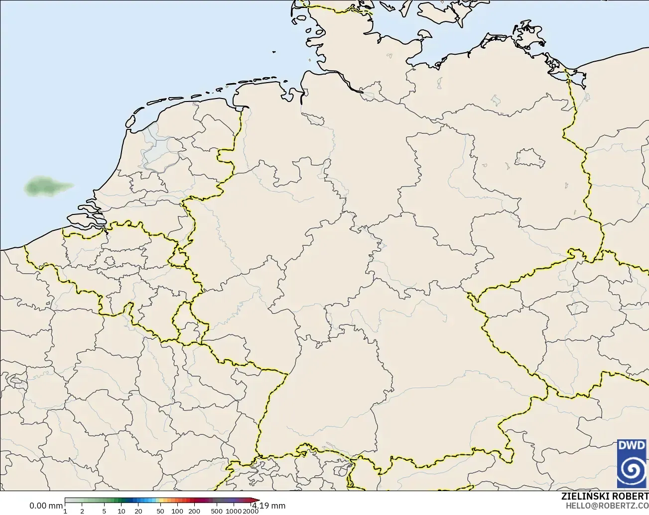 ICON modelo - Alemania, Acumulación de precipitación