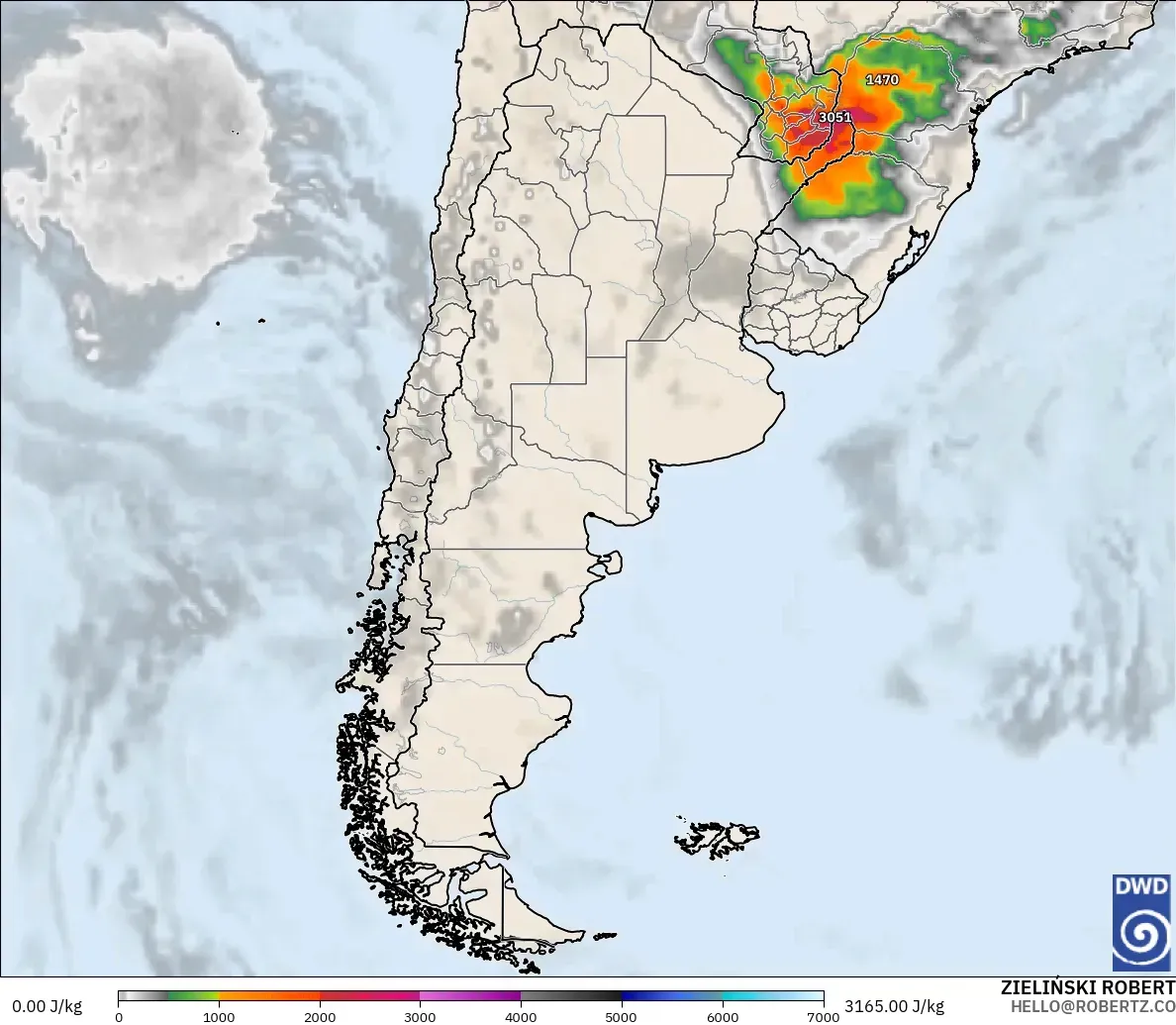 ICON modelo - Argentina, CAPE