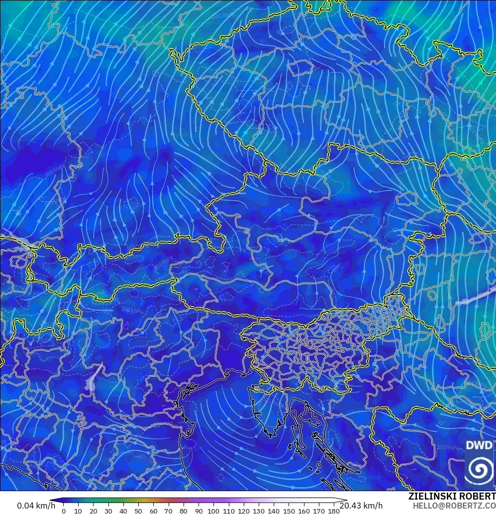 ICON modelo - Austria, Viento a 10 m