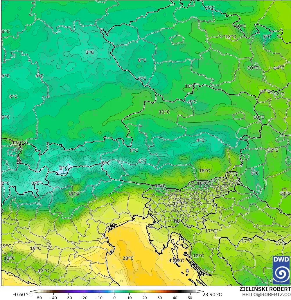 ICON modelo - Austria, Punto de rocío a 2 m