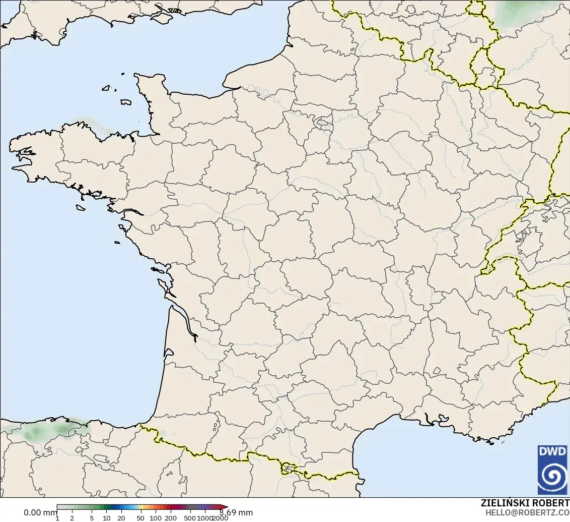 ICON modelo - Francia, Acumulación de precipitación