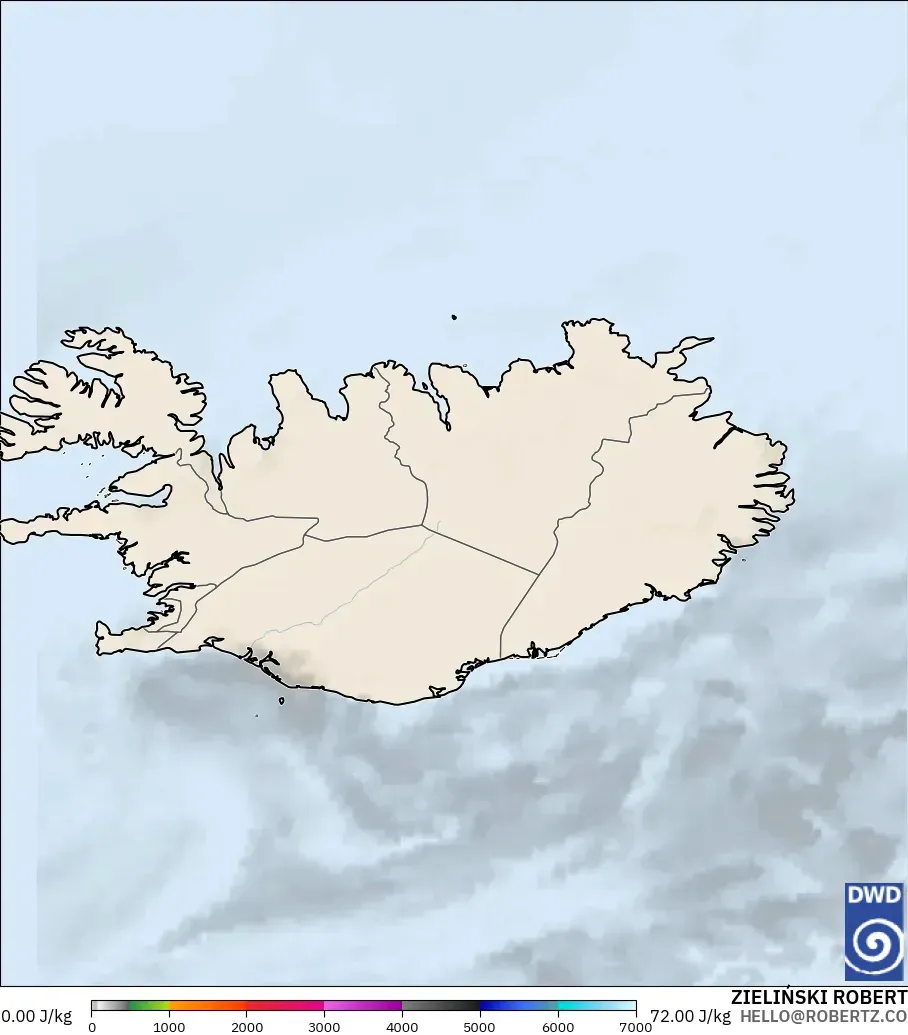 ICON modelo - Islandia, CAPE