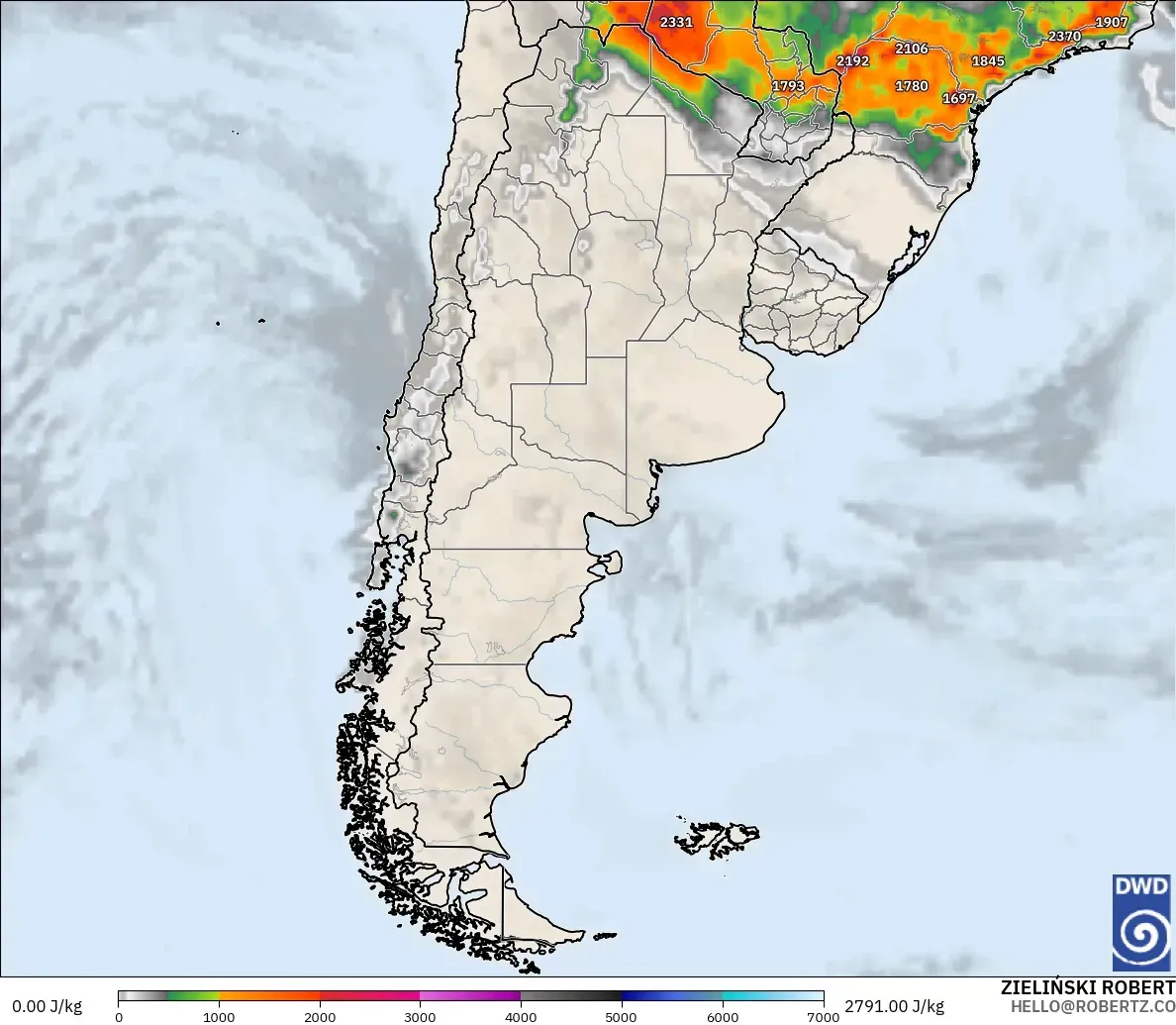 ICON modelo - Argentina, CAPE