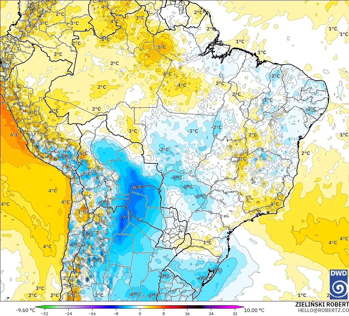 ICON modelo - Brasil, Anomalía de temperatura a 2 m