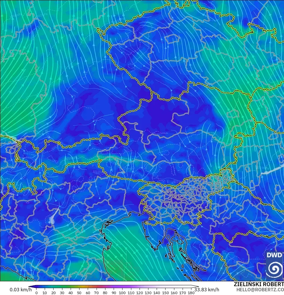 ICON modelo - Austria, Viento a 10 m