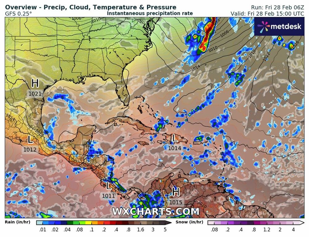 Mapa de Precipitación en México - 28 de Febrero de 2025