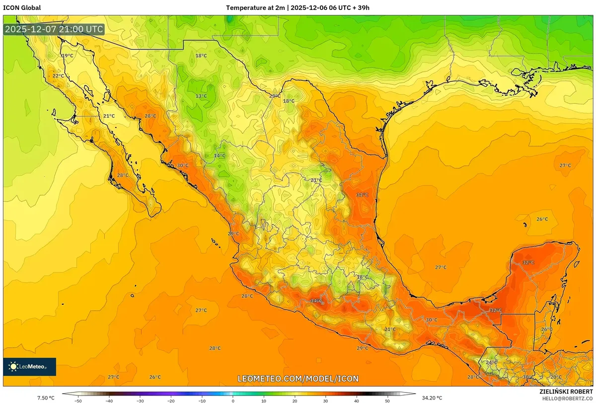 Pronóstico de Temperatura para el Domingo por la Mañana en México: Vientos del Frente Frío y Lluvia