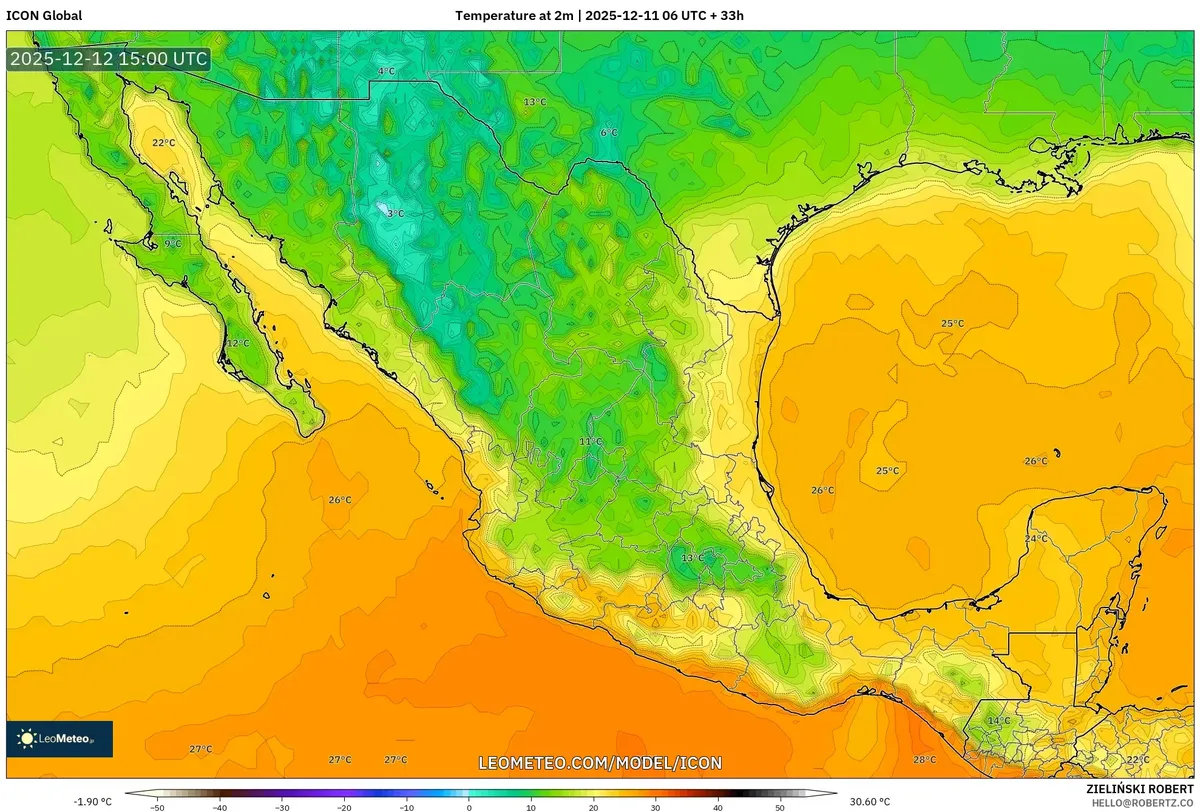 2025-12-11 viernes Pronóstico de Ola de Calor: Temperaturas Cálidas, Alta Humedad y Perspectiva de Lluvias Fuertes