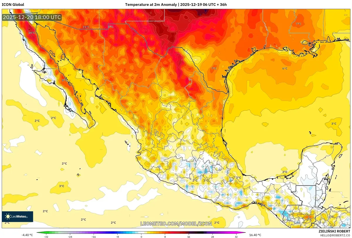 2025-12-19 México Pronóstico de sábado cálido: Hasta 31°C de ola de calor