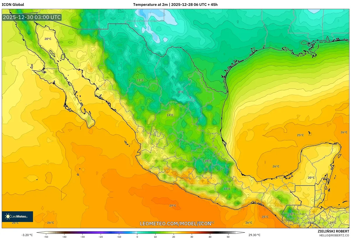 Temperaturas máximas barrerán México central el 29 de dic 2025