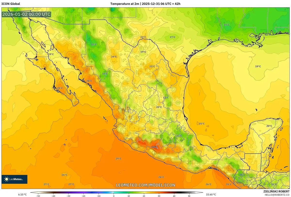 Temperaturas altas golpeando Monterrey el 1 de enero de 2026