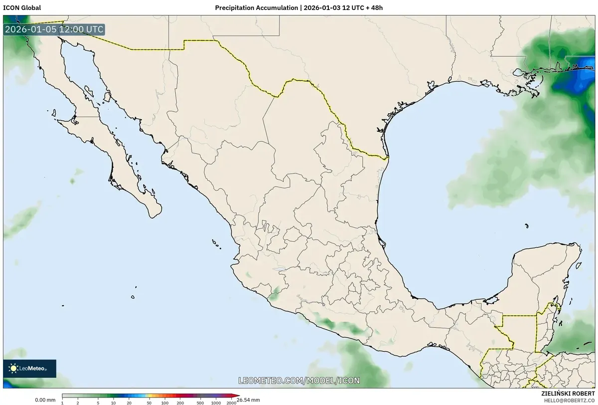 Precipitaciones en Tijuana el 5 de enero de 2026