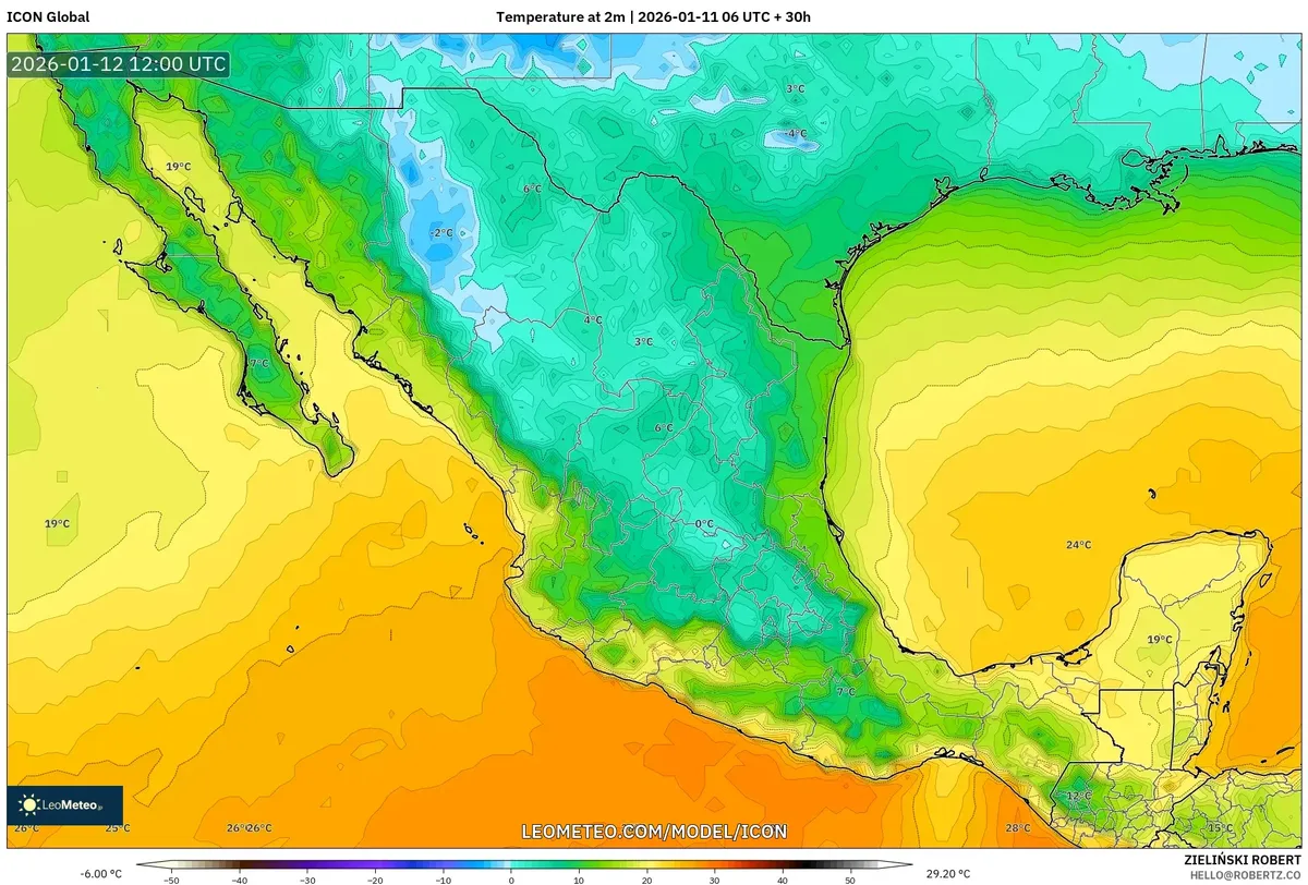 Baja temperatura en Guadalajara al amanecer del 12 de enero de 2026