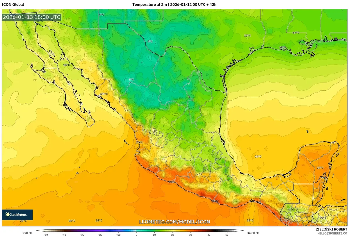 Día más cálido en el sur de México 13 de enero de 2026