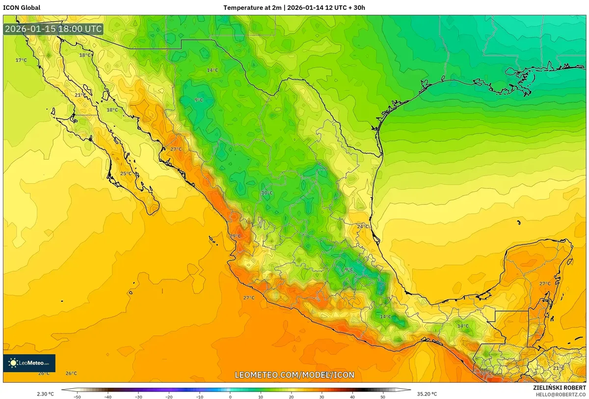 Temperaturas Elevadas en Guadalajara 15 de Enero de 2026