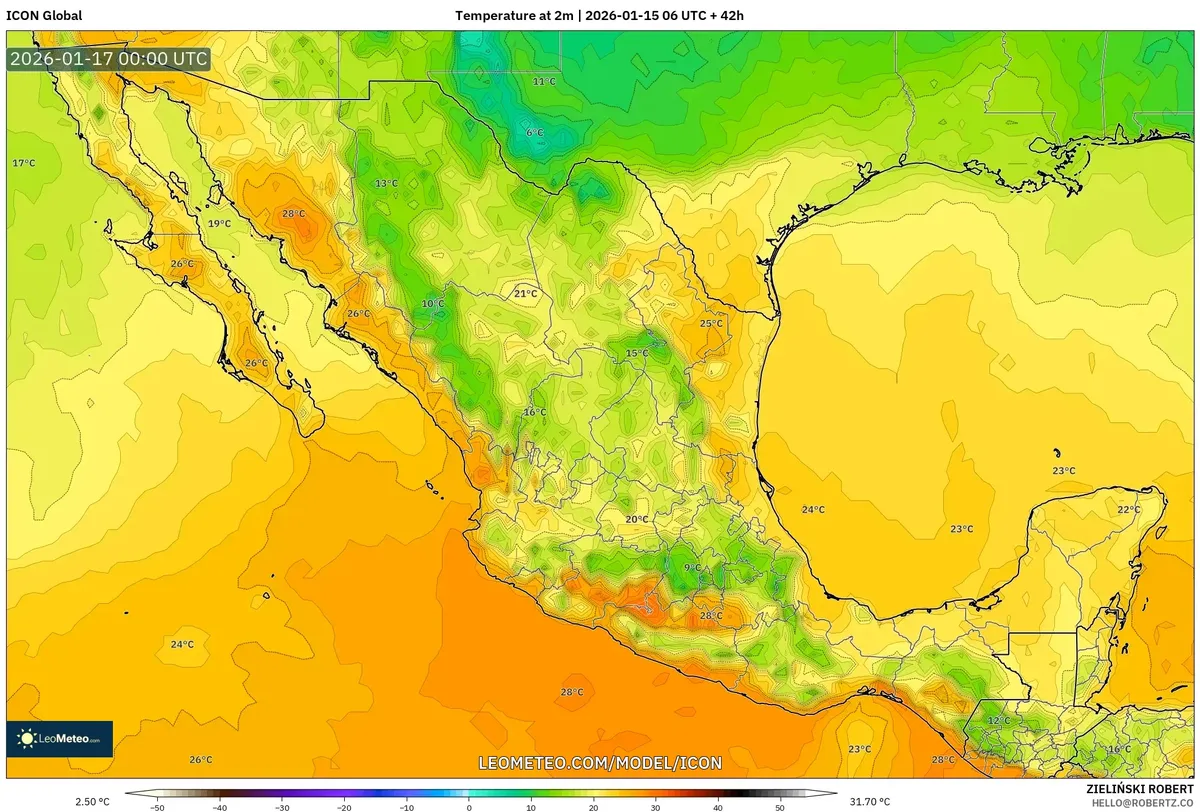 Temperaturas Máximas Vespertinas en Guadalajara – 16 de enero de 2026
