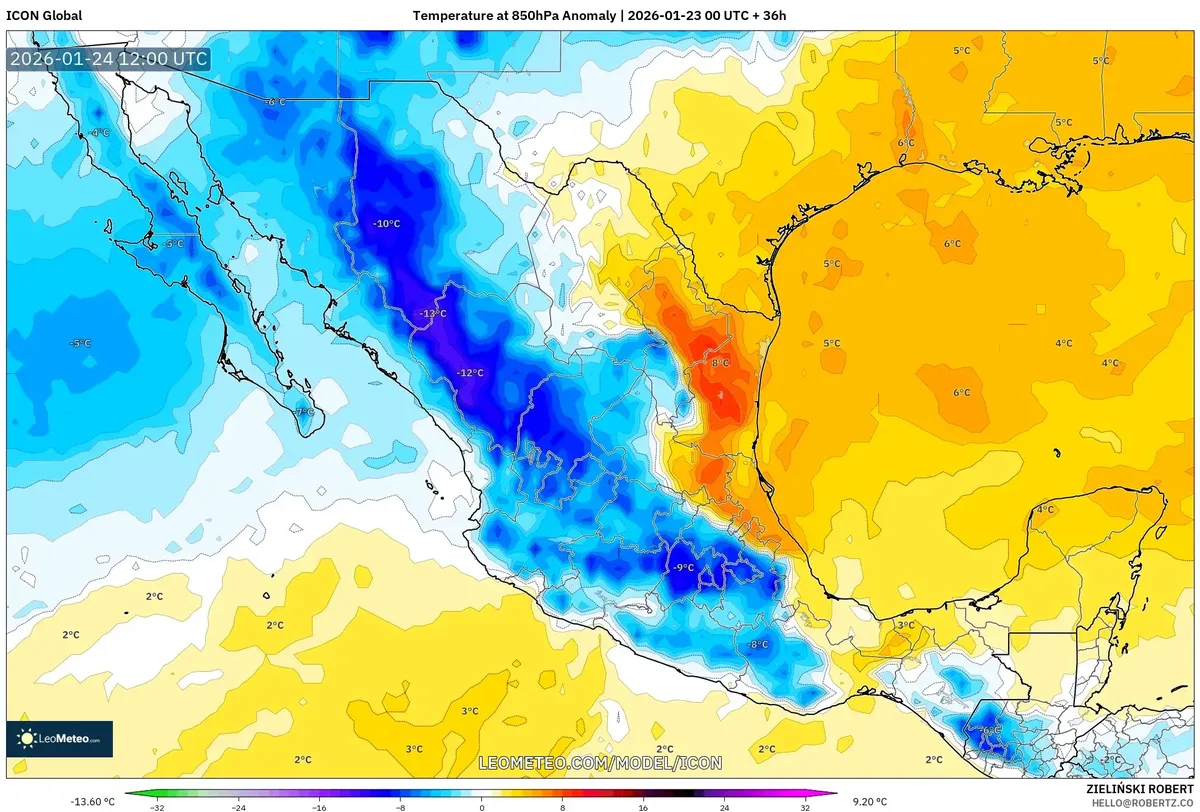Anomalías de Temperatura Significativas en el Norte 24 de enero de 2026