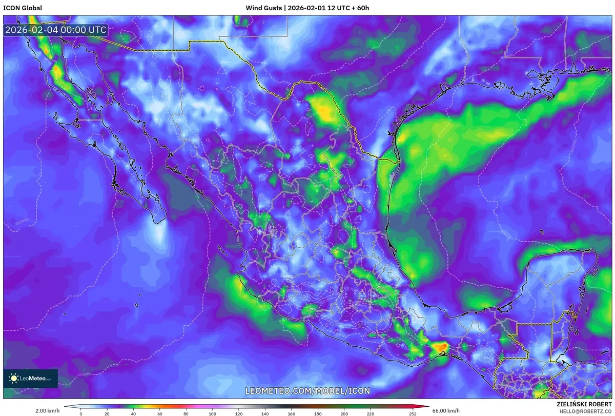 Rachas de viento vespertinas 3 de febrero de 2026