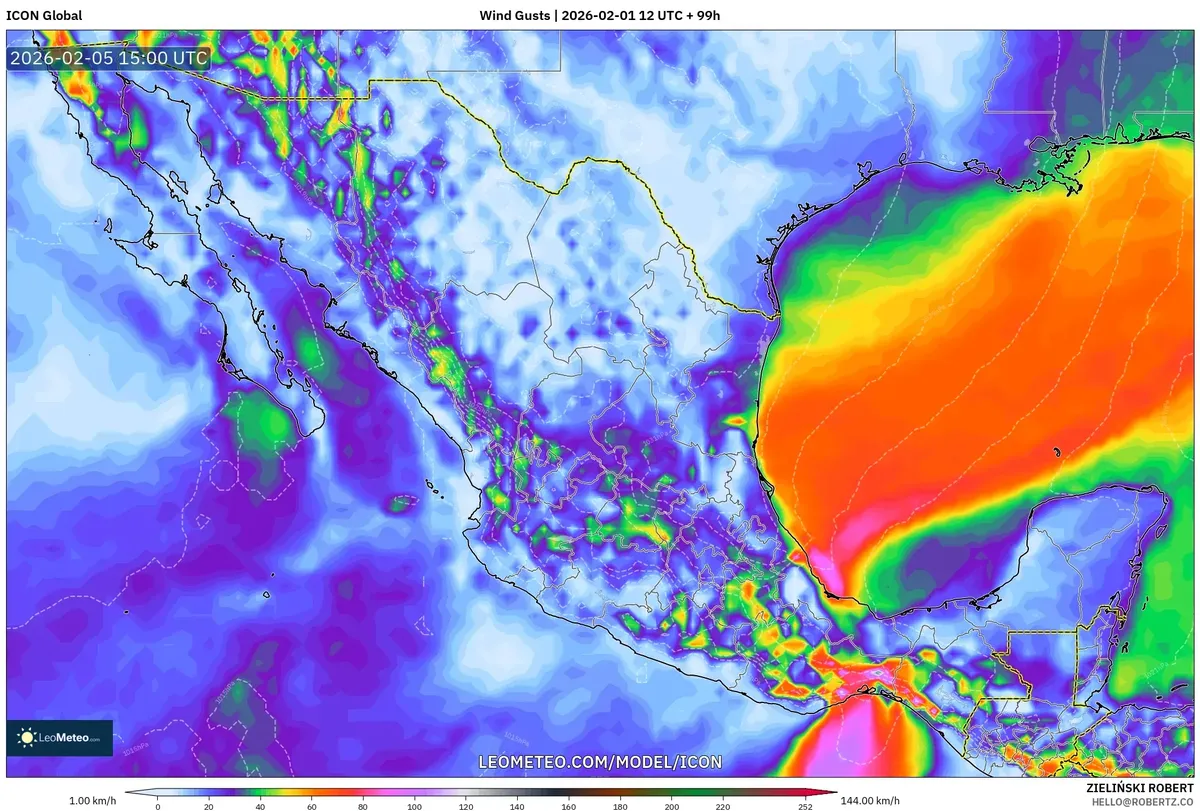 Rachas de viento en aumento en el norte de México 5 de febrero de 2026