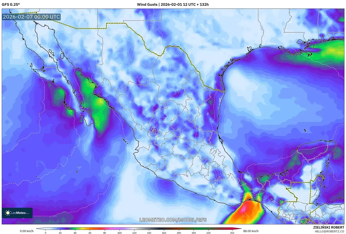 Rachas de viento vespertinas en costas 6 de febrero de 2026