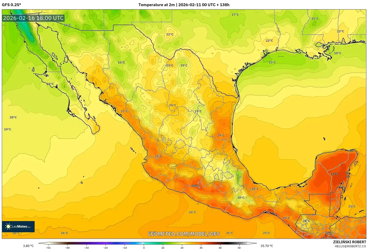 Temperaturas máximas alcanzan 30°C en Guadalajara el 16 de febrero de 2026