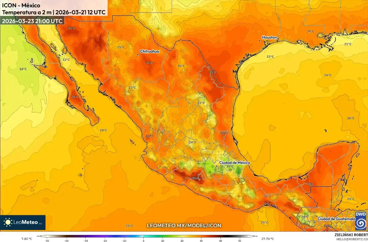 Picos de calor de hasta 36°C en Yucatán el 23 de marzo de 2026