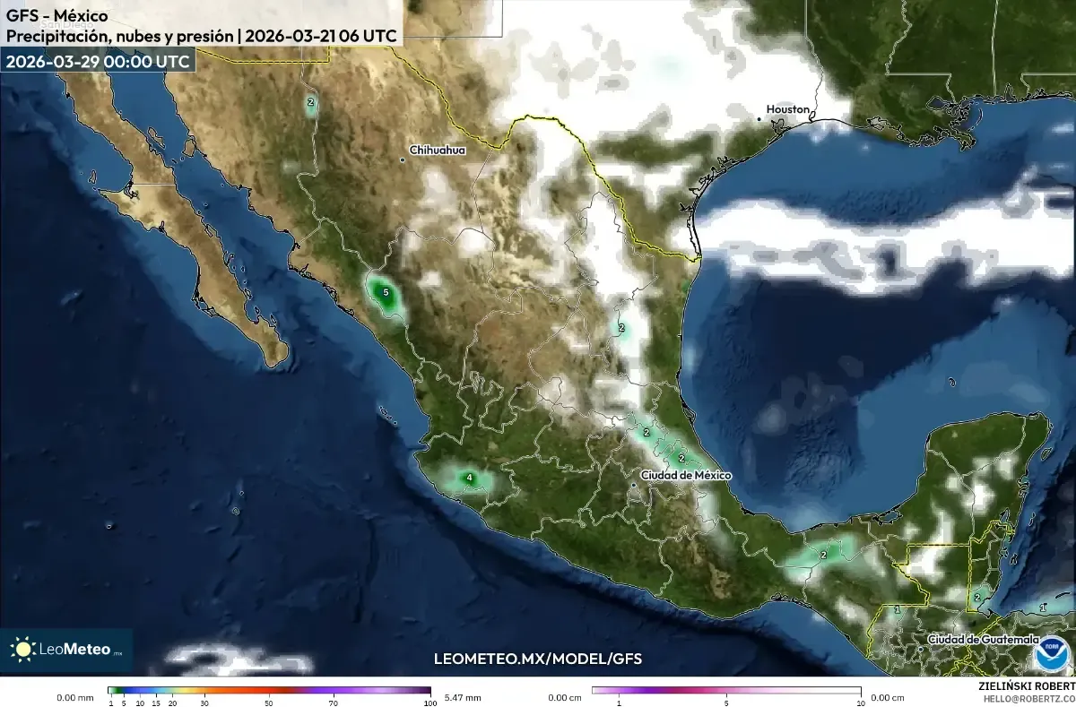 Lluvias significativas en la península de Yucatán el 28 de marzo de 2026