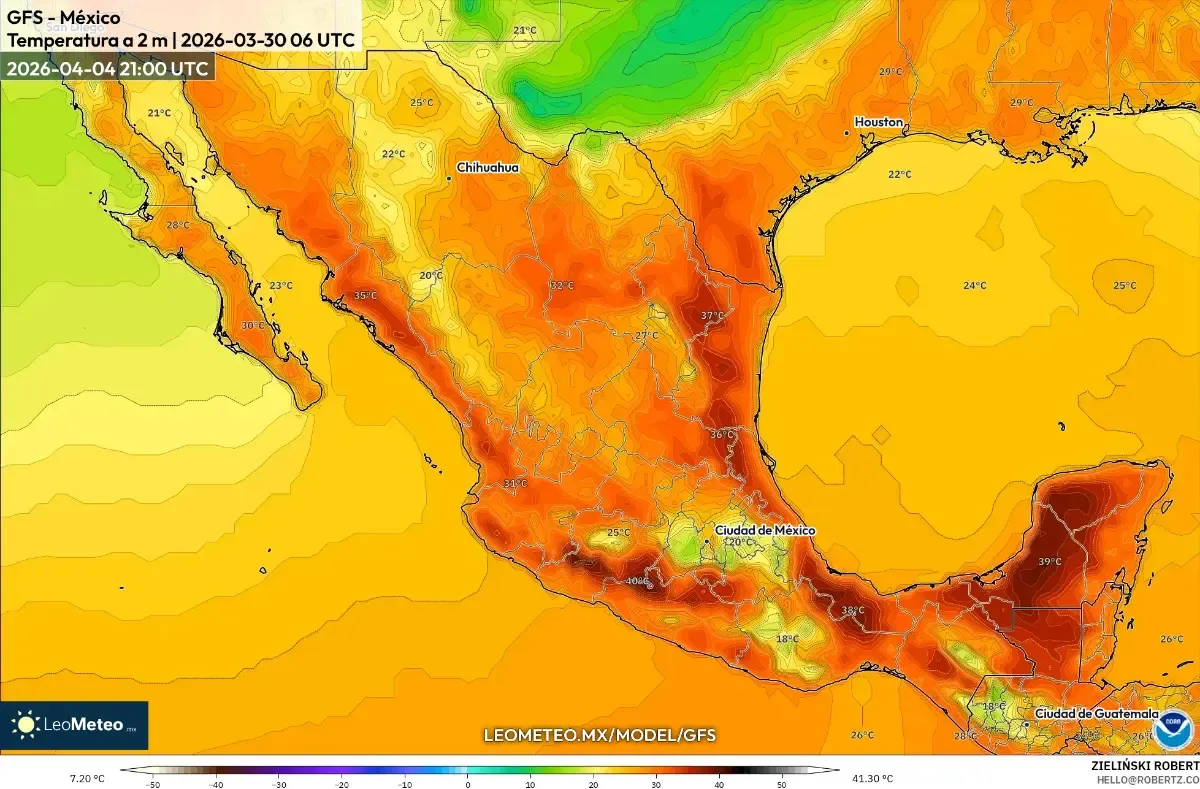 El calor vespertino se extiende por México el 4 de abril de 2026 (ICON)