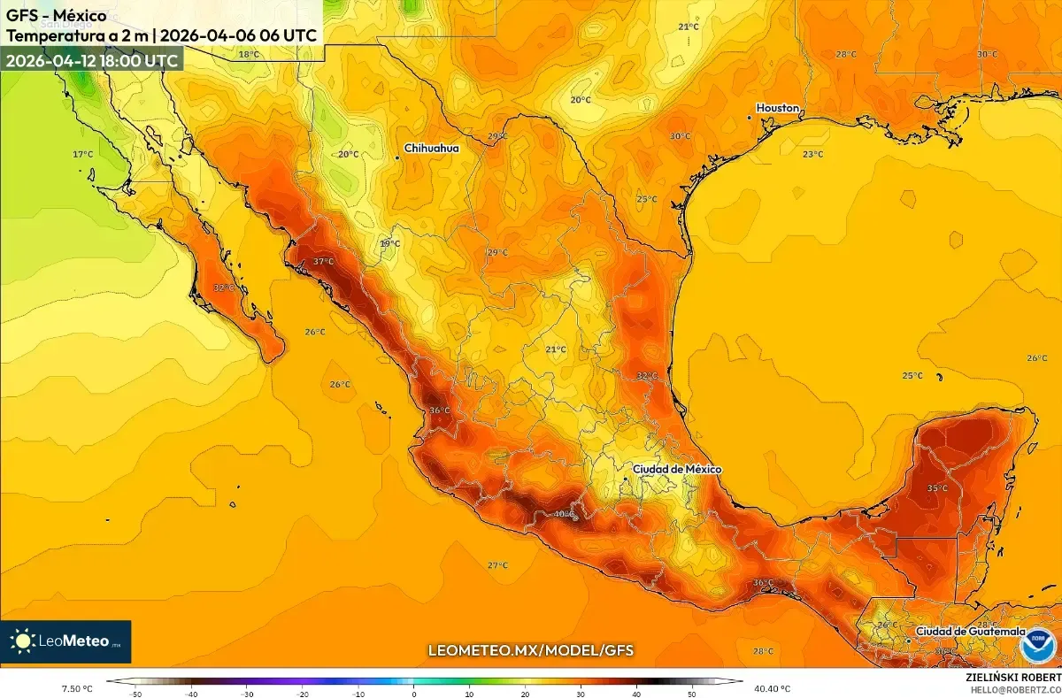 Calor vespertino intenso en Guadalajara el 12-04-2026 (ICON)