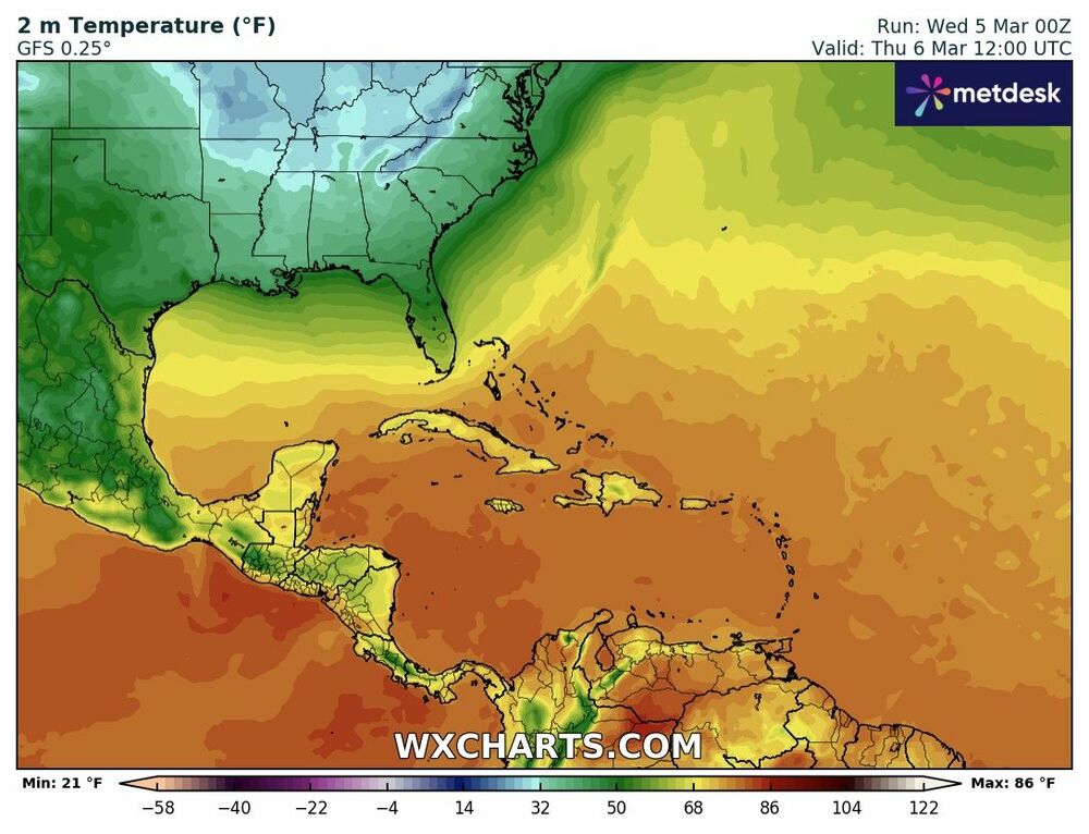 Mapa de Temperaturas Mínimas en México – 5 de Marzo de 2025