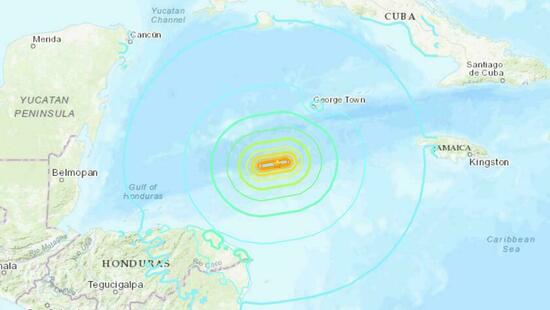 Terremoto en la costa de Honduras. Tuvo una magnitud de 7,6.