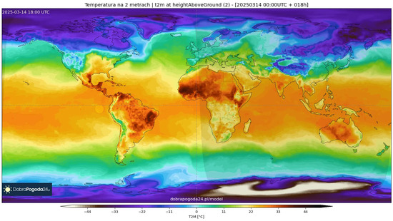 Patrones Climáticos Emergentes: Mapa Mundial de Temperaturas para el 14 de Marzo de 2025